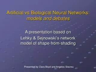 Artificial vs Biological Neural Networks: models and debates