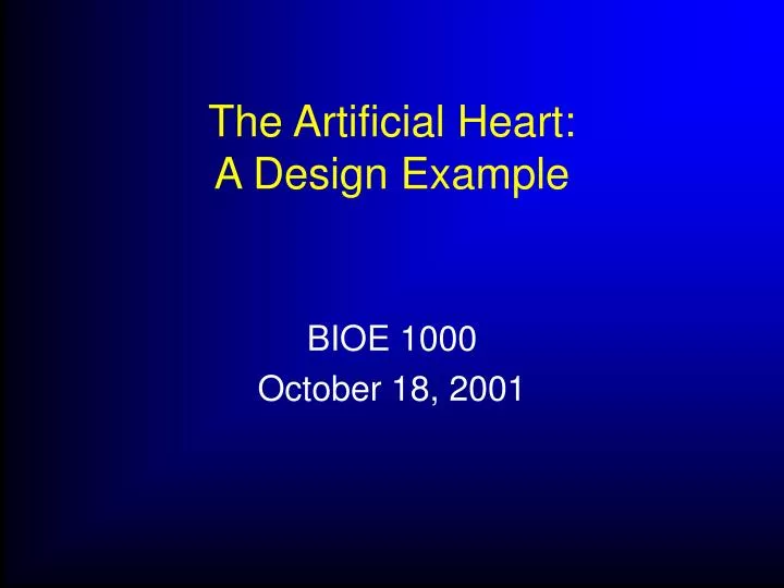 the artificial heart a design example