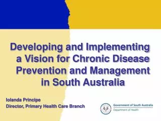 Developing and Implementing a Vision for Chronic Disease Prevention and Management in South Australia