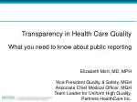 Transparency in health care - slide 1