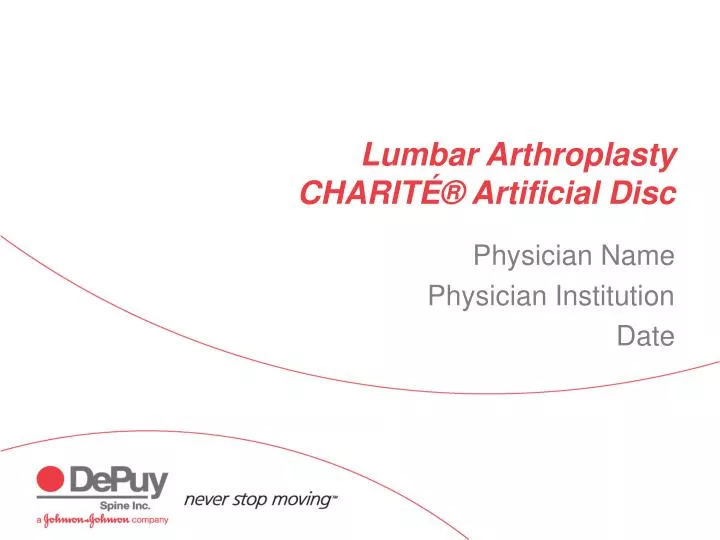 lumbar arthroplasty charit artificial disc