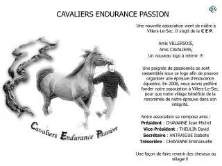 CAVALIERS ENDURANCE PASSION