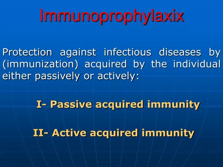 immunoprophylaxix