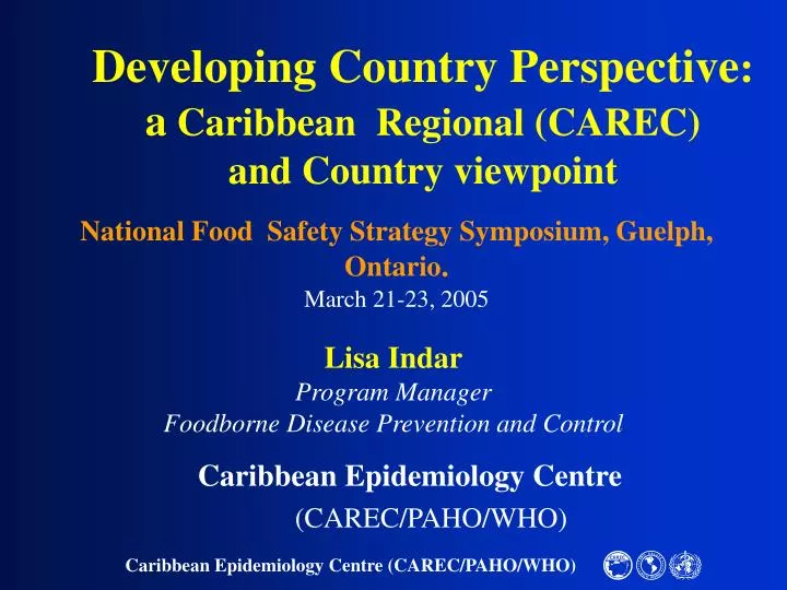 developing country perspective a caribbean regional carec and country viewpoint