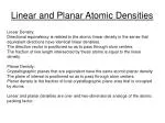 Linear and Planar Atomic Densities - slide 1