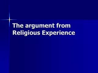 The argument from Religious Experience