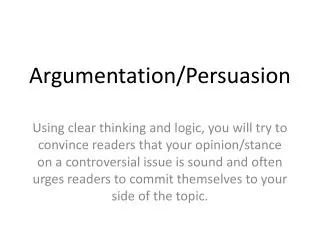 Argumentation/Persuasion
