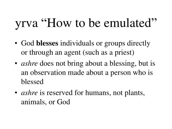 yrva how to be emulated