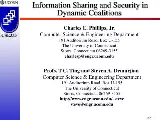 Information Sharing and Security in Dynamic Coalitions