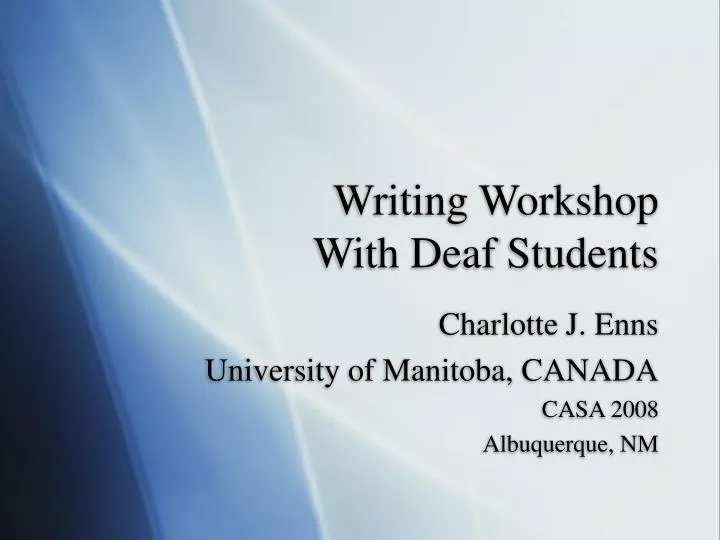 writing workshop with deaf students