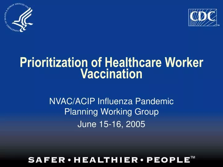 prioritization of healthcare worker vaccination