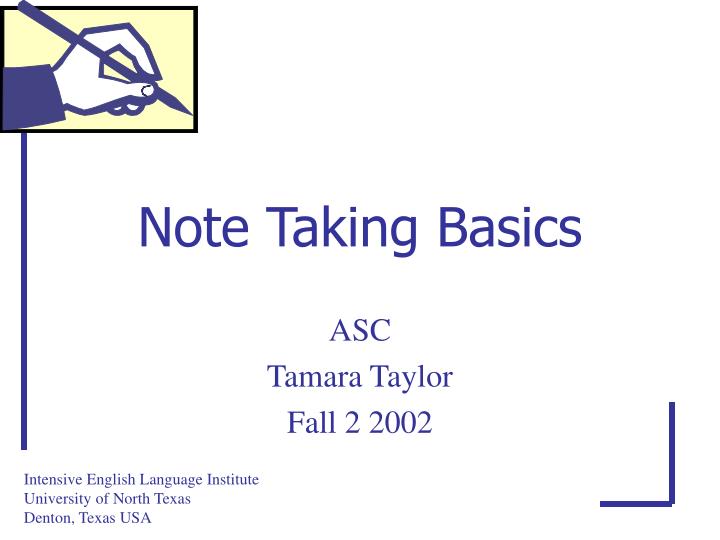 note taking basics