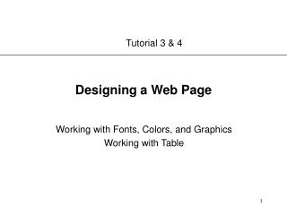 Designing a Web Page