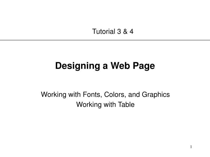 designing a web page