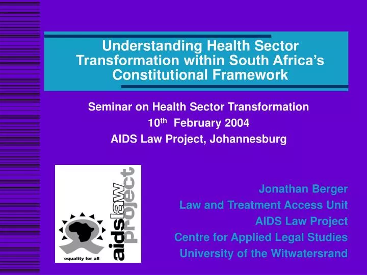 understanding health sector transformation within south africa s constitutional framework