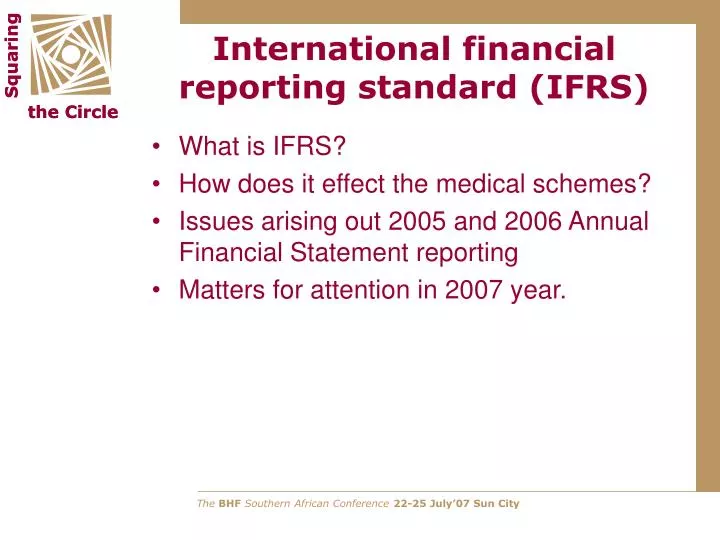 international financial reporting standard ifrs