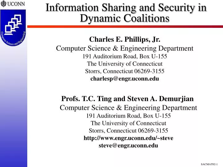 information sharing and security in dynamic coalitions
