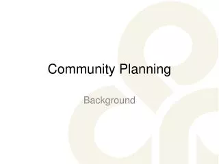 Community Planning