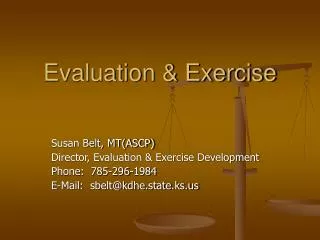 Evaluation &amp; Exercise