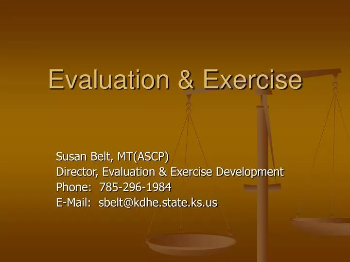 evaluation exercise