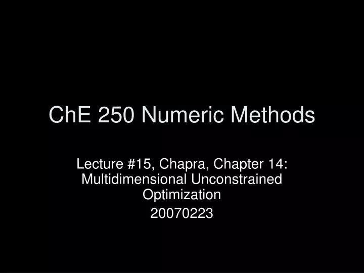 che 250 numeric methods