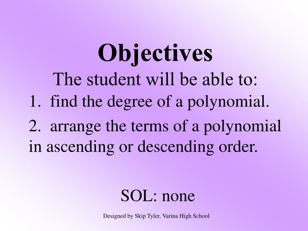 PPT - Objectives The student will be able to: PowerPoint Presentation ...
