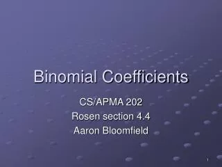 Binomial Coefficients