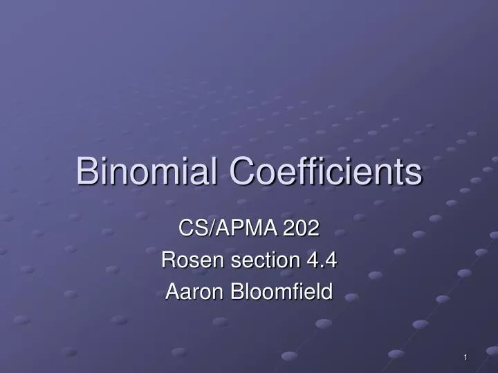binomial coefficients