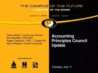 Accounting Principles Council Update