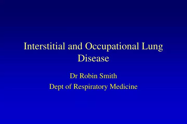 dr robin smith dept of respiratory medicine