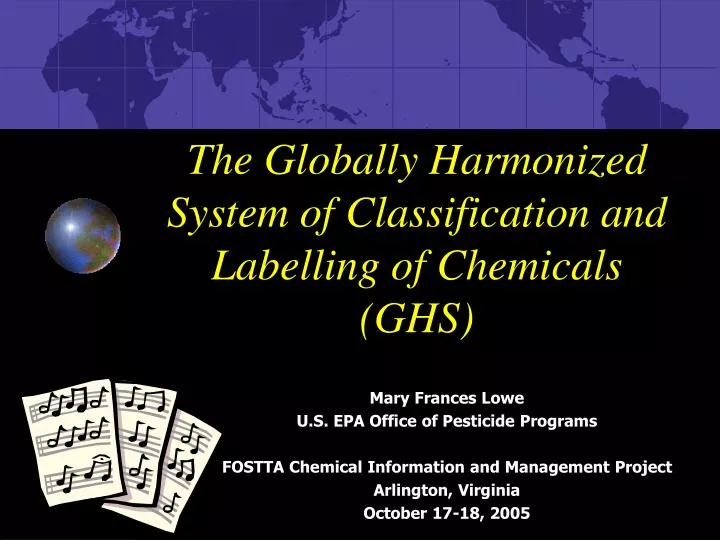the globally harmonized system of classification and labelling of chemicals ghs