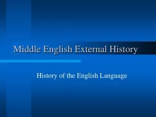 Middle English External History