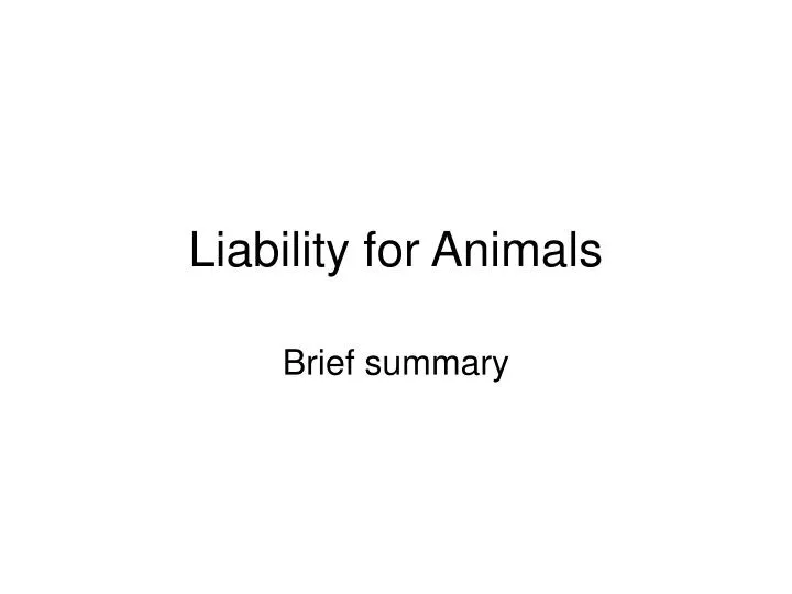 liability for animals