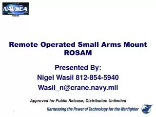 Remote Operated Small Arms Mount ROSAM