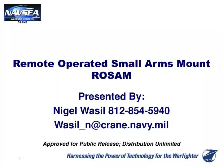 remote operated small arms mount rosam