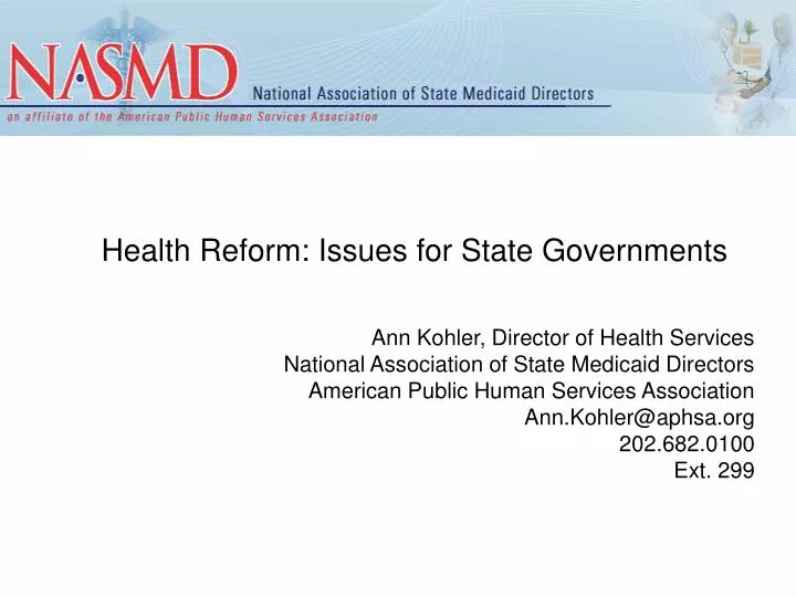 health reform issues for state governments