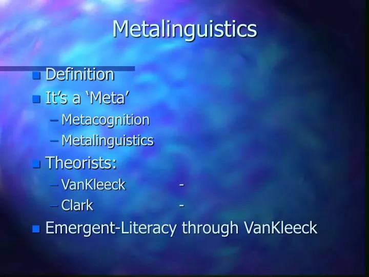 metalinguistics