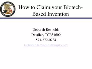 How to Claim your Biotech-Based Invention
