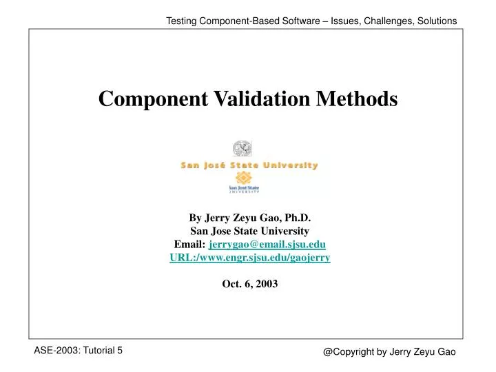 component validation methods