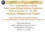 Jeffrey Gren, Director Office of Health and Consumer Goods U.S. Department of Commerce January 15 - 19, 2007 - slide 1