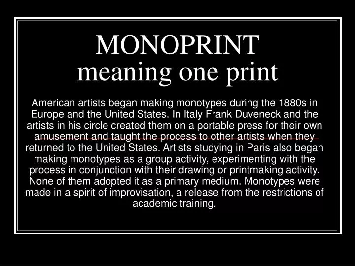 monoprint meaning one print