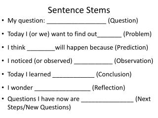 Sentence Stems