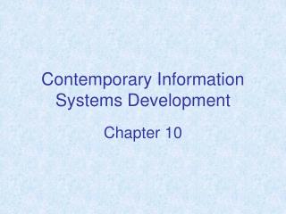 Contemporary Information Systems Development