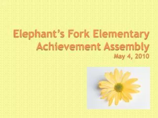 Elephant’s Fork Elementary Achievement Assembly May 4 , 2010