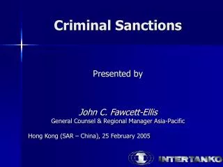 Criminal Sanctions