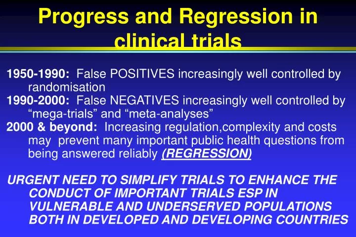 progress and regression in clinical trials