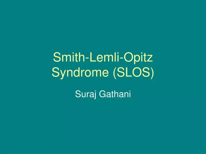 smith lemli opitz syndrome slos