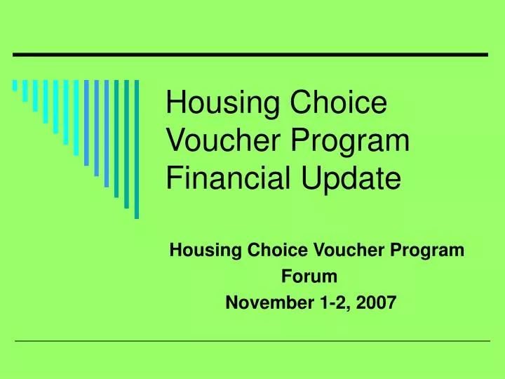 housing choice voucher program financial update