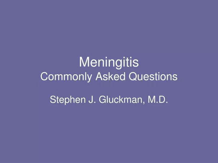 meningitis commonly asked questions