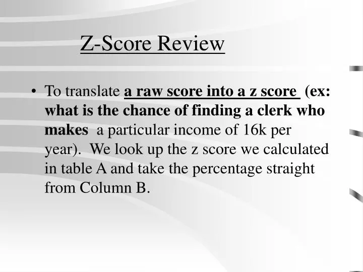z score review
